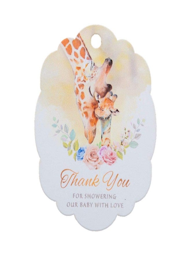 Summer-Ray.com Summer-Ray 50pcs Giraffes Thank You for Showering Our Baby with Love Baby Shower Thank You Tags Favor Tags - Image 1